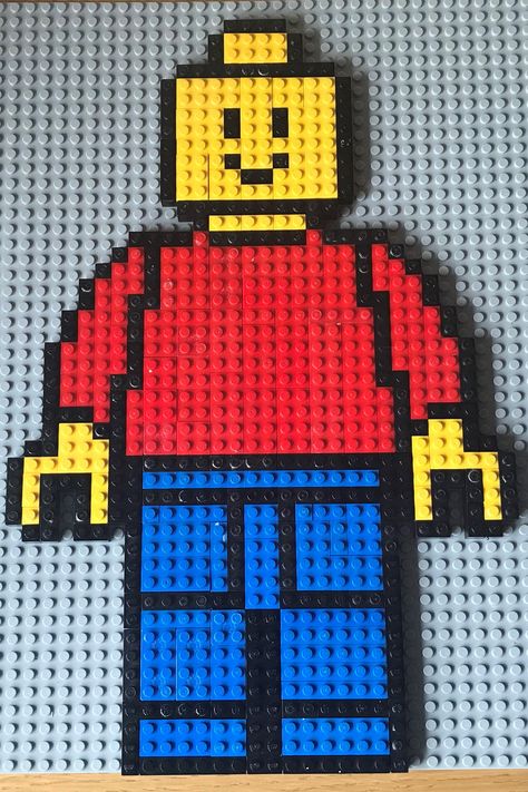 Lego Pixel Art Template, Lego Pictures Art, Lego Perler Bead Patterns, Lego Art Drawing, Lego Pixel Art, Lego Letters, Lego Room Decor, Lego Mosaic, Lego Head