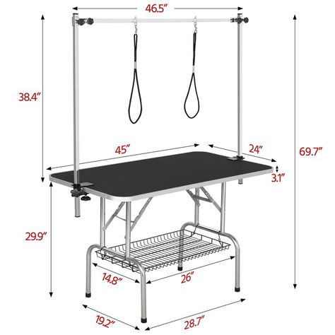 Yaheetech Height Adjustable Pet Grooming Table & Reviews | Wayfair Diy Pet Grooming Table, Dog Grooming Equipment, Diy Dog Grooming Table, Veterinary Equipment, Dog Grooming Table, Grooming Table, Dog Grooming Salons, Pet Spa, Pet Hotel