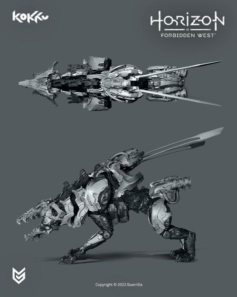 ArtStation - Horizon Forbidden West: Scrounger, Victor Costa Horizon Zero Dawn Robot, Deadly Creatures, Robot Sketch, Robot Monster, Animal Movement, Robot Animal, Horizon Forbidden West, Drones Concept, Forbidden West