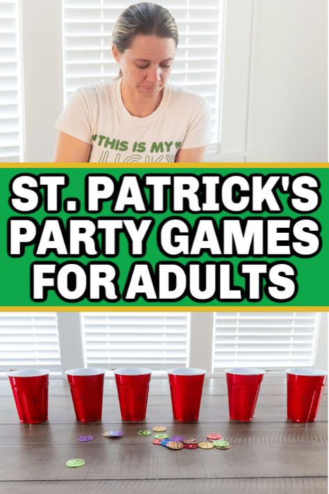 Hilarious St. Patrick's Day Games for Adults - Play Party Plan St. Patrick’s Day Games For Adults, St Patricks Day Party Ideas For Adults, St Patrick’s Day Games, St Pattys Games, Saint Patricks Party Ideas, St Pattys Party, Irish Games, Sant Patrick, Party Games For Adults