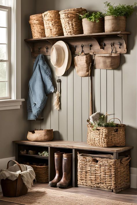 Rustic and Vintage Mudroom Ideas Entryway for a Cozy, Farmhouse Look