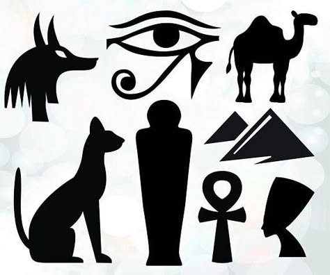 Egyptian Stencils, Egypt Elements, Egyptian Glyphs, Egyptian Themed Party, Egypt Crafts, Egyptian Drawings, Egyptian Party, Tattoo Eye, Egyptian Cats