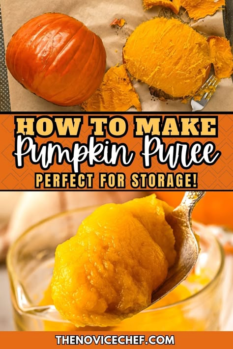 Want to learn How to Make Pumpkin Puree? You’re in the right place! Making your own homemade pumpkin puree with fresh pumpkin is totally easy - and tasty - with this easy bake-and-blend tutorial. Canning Pumpkin Puree, Making Pumpkin Puree, Make Pumpkin Puree, Gf Thanksgiving, Easy Fall Recipes, Easy Autumn Recipes, Fresh Pumpkin, Homemade Pumpkin Puree, From Scratch Recipes