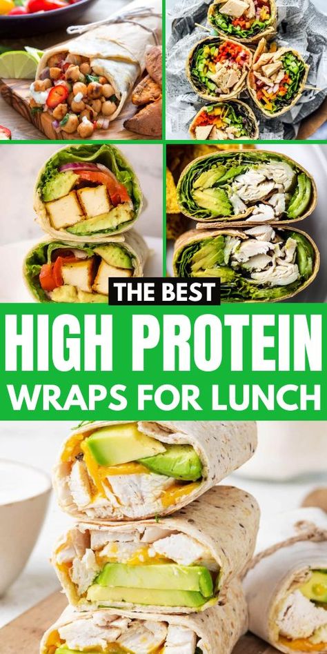 These easy and healthy high protein wraps are low calorie and perfect for lunch ideas. Easy Protein Lunches, Lunch Wrap Ideas, High Protein Wraps, Healthy Lunch Wraps, Low Calorie Wraps, Lunch Ideas Healthy, Lunch Wrap, High Protein Lunch Ideas, Protein Wraps