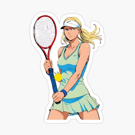 Get my art printed on awesome products. Support me at Redbubble #RBandME: https://www.redbubble.com/i/sticker/Maria-Sharapova-tennis-player-in-vector-anime-by-acidpro/163335311.EJUG5?asc=u Diy Cake Topper Printable, Sports Players, Anime Sticker, Diy Cake Topper, Sport Player, Maria Sharapova, Tennis Player, Diy Cake, Anime Stickers