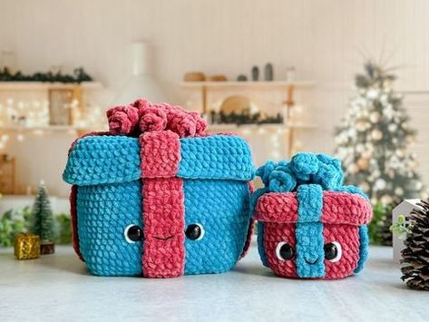 Plushie Crochet Patterns by Anna | The Big and Mini Christmas Bundle has 8 Patterns to keep you in the Holiday Spirit! And Psst…it’s 15% through Oct 20th! Shop the link in... | Instagram Crochet Present Box Pattern Free, Crochet Mini Present, Crochet Christmas Presents, Crochet Christmas Candy, Mini Crochet Christmas, Crochet Presents, Christmas Present Boxes, Christmas Crafts To Sell, Crochet Box