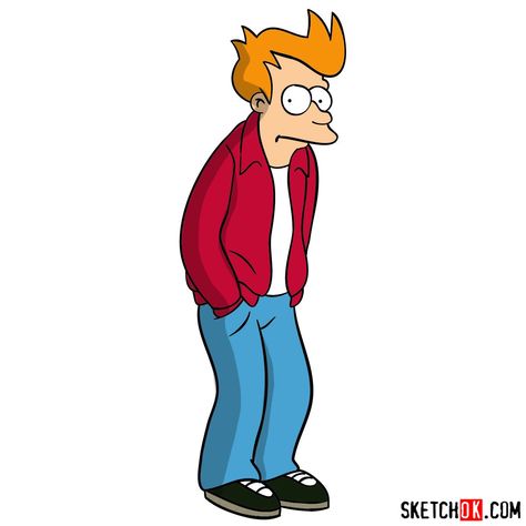 How to draw Philip J. Fry step by step - Step by step drawing tutorials Philip J Fry, Fry Futurama, Robot Santa, Futurama Characters, Easy Drawing Guides, How To Sketch, Drawing Guides, Popular Characters, Oil Pastel Drawings