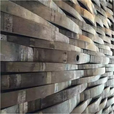 20 Unique Ways to Upcycle Wine Barrels | Blog Barrel Stave Wall, Carla Aston, Wine Grotto, Wine Barrel Wall, Antique Ideas, Barrels Diy, Barrel Projects, Winery Tasting Room, Wine Barrel Furniture