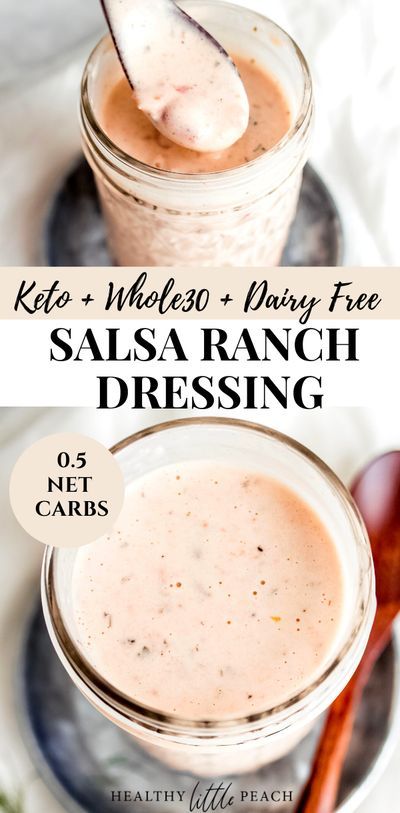 A creamy Salsa Ranch dressing that is an awesome addition to salads, sweet potato fries and even eggs. If you have a boring dish that needs a little more flavor, this salsa ranch will save the day. Whole30, Keto, Paleo and Dairy Free. #whole30sauces #ketodressings #salsaranch #ranchdressing #homemadedressings #sauces #ketosauces #keto #Paleo #dairyfreedressings #saladdressings Diy Healthy Ranch Dressing, Paleo Ranch Seasoning, Homemade Keto Ranch Dressing, Low Calorie Ranch Dressing, Paleo Ranch Dressing Recipe, Salsa Ranch Dressing, Best Ranch Dressing, Salsa Ranch, Creamy Salsa