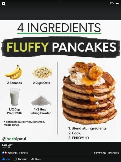 Healthy Breakfast Recipes Easy, Healthy Sweets Recipes, Delicious Vegan Recipes, Healthy Sweets, Breakfast Recipes Easy, Vegan Eating, Vegan Dishes, Base Foods, Healthy Breakfast Recipes