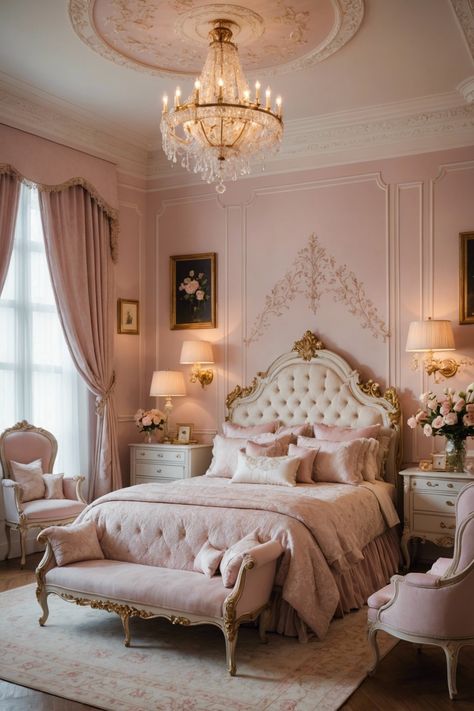 Primitive Bedroom Ideas, Ikea Inspired Bedroom, Pink Bedspread, Dramatic Bedroom, Victorian Bedroom, Purple Bedroom, Pink Bedrooms, Eclectic Bedroom, Pink Bedroom