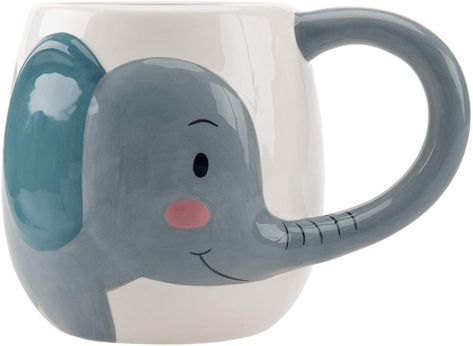 Pottery Painting Elephant, Elephant Pottery, Disney Coffee Mugs, Elephants Never Forget, Grey Cup, Cartoon Elephant, Ceramic Elephant, Diy Mugs, Pottery Painting Designs