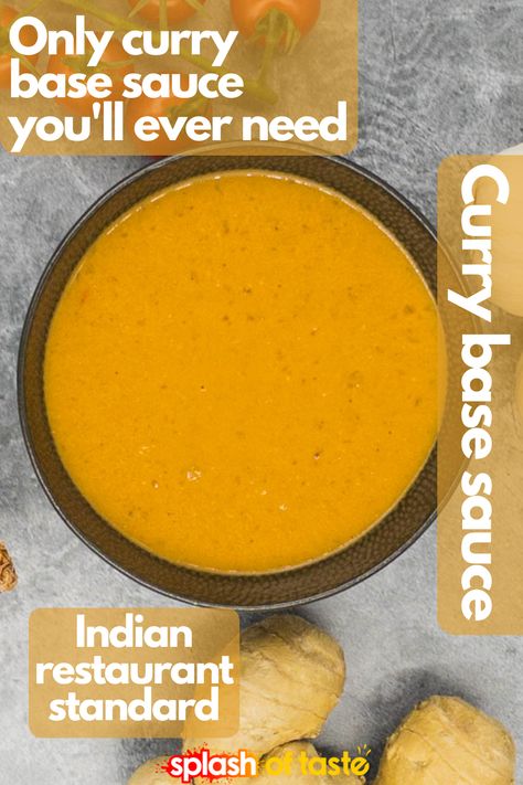 North Indian Curry, Creamy Indian Curry, Basic Curry Sauce, Healthy Curry Sauce, Vegan Curry Sauce Recipe, How To Make A Curry Sauce, Curry Base Sauce, Diy Curry Paste, Basic Curry Recipe