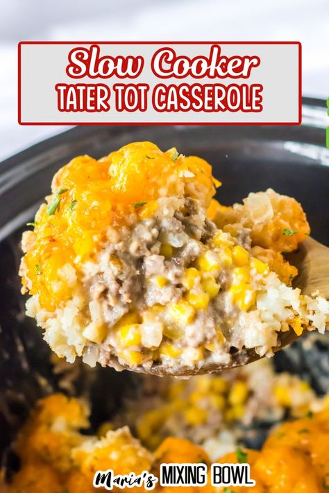 Slow Cooker Tater Tot Casserole, Easy Crockpot Casseroles, Hamburger Tater Tot Casserole, Cream Cheese Fudge, Cheese Fudge, Ground Beef Crockpot Recipes, Casserole Crockpot Recipes, Slower Cooker, Slow Cooker Ground Beef