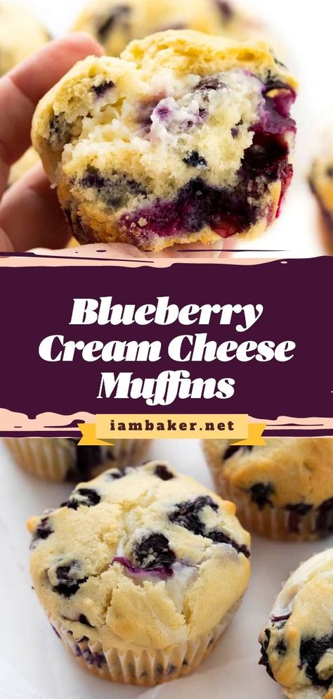 Take your classic blueberry dessert up a notch with this easy dessert to impress! Blueberry Cream Cheese Muffins are sweet treats that look like traditional muffins with a cream cheese center! They also make a great Spring dessert idea! Easy Blueberry Cream Cheese Muffins, Blueberry Muffin With Cream Cheese, Blueberry Cream Cheese Biscuits, Blueberry Muffin Casserole, Quick Cream Cheese Recipes, Gluten Free Cream Cheese Muffins, Recipes With 4 Oz Cream Cheese, Muffin Recipes Cream Cheese, Keto Blueberry Cream Cheese Muffins