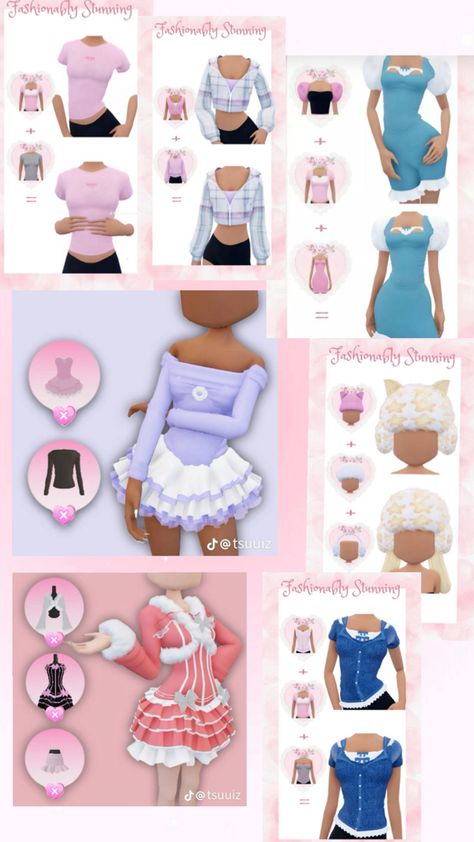 Feel free to use as refrence or to copy! Cya in game ☆ Layering Hacks, Duo Dress, Outfit Hacks, Colorful Bead Bracelets, Emma Rose, Layering Outfits, Clothing Hacks, Cute Fits, Dress Codes