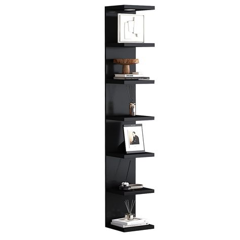 PRICES MAY VARY. FLOATING LACK WALL SHELF — Versatile 7-tier wall Shelf Unit in a crisp and timeless black finish—the perfect addition to elevate your home decor. Display charming showpieces, decorative items, and other prized possessions while offering functional storage with square-shaped display shelves — Enhance décor and fill in empty wall space above a desk, fireplace, entryway, vanity, child bedroom, between windows, and so much more. DECORATE & DISPLAY FLOATING SHELVES WITH LIGHT—One of Black Decor Bedroom Room Ideas, Master Bedrooms Decor Apartment, Ikea Lack Shelf Decor, Black Room Decor Bedroom Aesthetic, Perfume Wall Display, Black Room Ideas For Men, Black And Grey Bedroom Decor, Guy Room Decor Men Bedroom Ideas, Black Shelf Decor