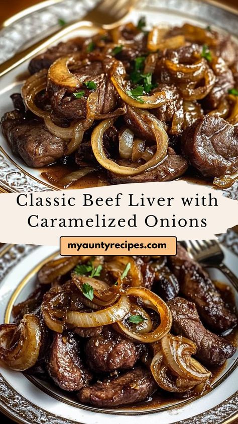 Beef liver with caramelized onions is a hearty and flavorful dish that has stood the test of time. The rich, iron-packed liver is enhanced by the sweetness of slowly caramelized onions, creating a satisfying and balanced meal. Ideal for those who love classic comfort foods, this dish is easy to prepare and full of nutrition. Beef Liver And Onions Recipe, Liver And Onions, Liver Recipes, Recipes To Try At Home, With Mashed Potatoes, Paleo Beef, Beef Liver, Fresh Salad, Hearty Dinner