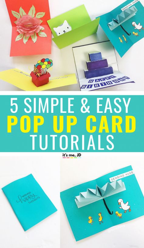 Easy Pop Up Cards, Diy Pop Up Cards, Pop Up Ideas, Popup Cards, Pop Up 3d, Pop Up Card Templates, Pop Up Books, Pop Up Greeting Cards, Diy Greeting Card