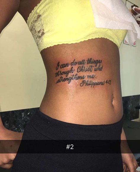 Follow: Poppinnpinss_ for more❣️ Stomach Tattoos Quotes, Black Women Stomach Tattoos, Womens Stomach Tattoo, Womens Stomach Tattoo Ideas, Women Stomach Tattoos, Stomach Tattoo Ideas, Tattoo Ideas Words, Jesus Tattoos, Quote Tattoos Girls