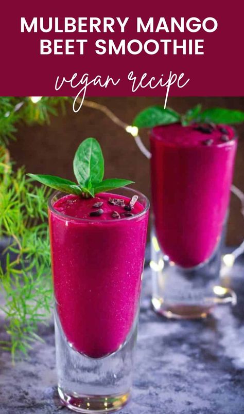 This Mulberry Mango Beet Smoothie is a wonderfully healthy, easy 5 ingredient recipe, with bright, refreshing flavours. I hope you enjoy it as much as we do. Mulberry Smoothie Recipe, Mulberry Recipes, Beet Smoothie, Sweet Smoothies, Perfect Smoothie, Easy Healthy Smoothies, 5 Ingredient Recipes, Easy Smoothie Recipes, Artisan Food