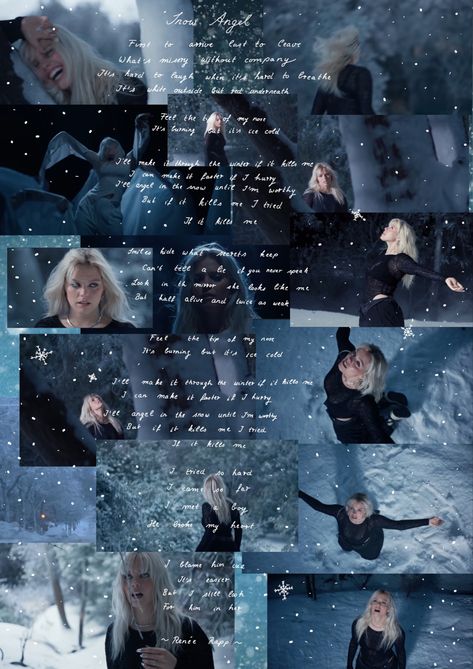 Wallpaper with pictures from Renée Rapp´s music video „Snow Angel“ ❄️ Renee Rapp Background, Renee Rapp Aesthetic Wallpaper, Snow Angel Renee Rapp Aesthetic, Renee Rapp Wallpaper Lyrics, Snow Angel Renee Rapp, Snow Angel Aesthetic, Renee Rapp Wallpaper, Renee Rap, Angel Videos