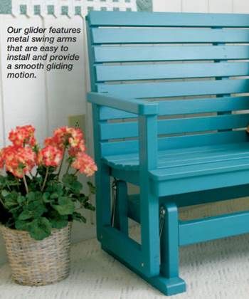 Free DIY Glider Bench Plans - DIY Bench Diy Glider Bench, Front Porch Glider, Glider Bench Plans, Porch Glider Plans, Wooden Bench Diy, Sunporch Ideas, Porch Glider, Glider Bench, Porch Wall Decor