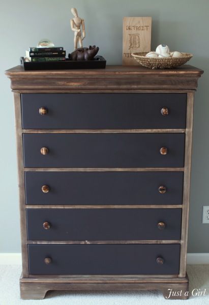 Love it! Rustic Dresser, Painted Dresser, Dresser Makeover, Design Industrial, Refurbished Furniture, Boy's Bedroom, Furniture Restoration, Rustic Industrial, Flipping Furniture