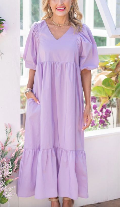 Purple spring dress Inspo! Check out these pretty light purple dresses for 2023! Purple Spring Dress, Light Purple Dresses, Purple Dress Casual, Lavender Midi Dress, Lavender Maxi Dress, Purple Ruffle Dress, Purple Floral Maxi Dress, Light Purple Dress, Purple Spring