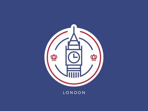 London Badge by Lucas Fields #Design Popular #Dribbble #shots                                                                                                                                                                                 More Identity Card Design, English Logo, London Illustration, London Icons, Badge Icon, Design Club, Learning Logo, London Logo, Typography Graphic