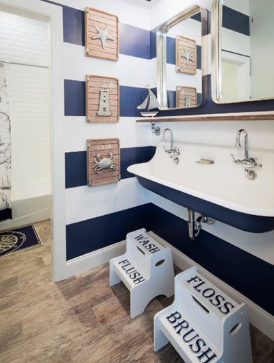 31 Nautical Coastal Beach Bathroom Decor Ideas - Sebring Design Build Beach Theme Bathroom Decor, Nautical Bathroom, Anchor Decor, Nautical Bathroom Decor, Beach Theme Bathroom, Beach Bathroom Decor, Nautical Bathrooms, Bathroom Themes, Coastal Bathrooms