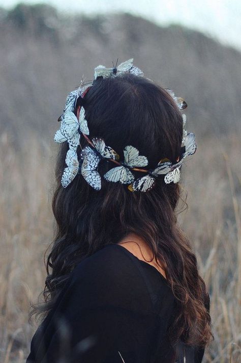 butterfly headband Head Piece, In The Middle, The Middle, Headpiece, Long Hair, Butterflies, A Woman, Crown, Photography