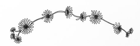 Daisy Chain Drawing, Fine Line Daisy Chain Tattoo, Daisy Chain Tattoo Arm, Flower Chain Tattoo, Baby Breath Tattoo, Sketchbook Fillers, Daisy Chain Tattoo, Daisy Tattoos, Sticker Sleeve