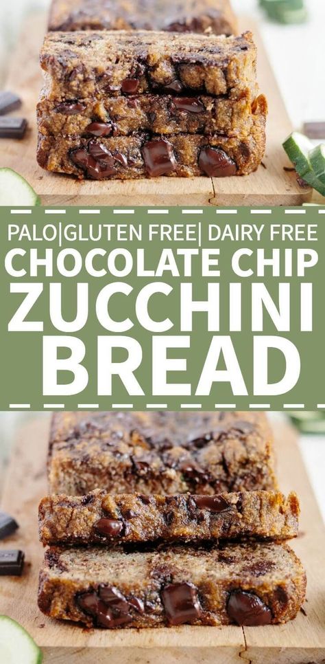 This paleo zucchini bread recipe is made with coconut flour, almond flour and shredded zucchini, which makes it a healthy baking must for the summer! It's easy, super moist and filled with chocolate chunks. If you follow a paleo diet or are just clean eat Paleo Zucchini Bread, Keto Brood, Paleo Zucchini, Chocolate Chip Zucchini Bread, Zucchini Bread Recipe, Chocolate Zucchini Bread, Deep Cleaning Hacks, Dairy Free Chocolate Chips, Zucchini Bread Recipes