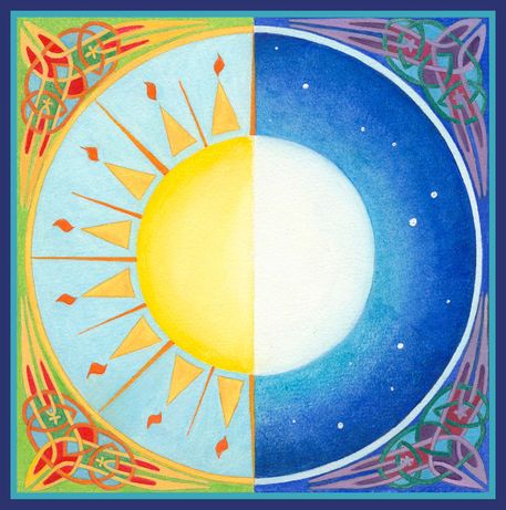 The  ☼ Sun & The Moon ☾ Sun Faces, Noah Ark, Sun And Moon Print, Pagan Art, Vernal Equinox, Moon Art Print, Visually Pleasing, Moon Painting, Spring Equinox