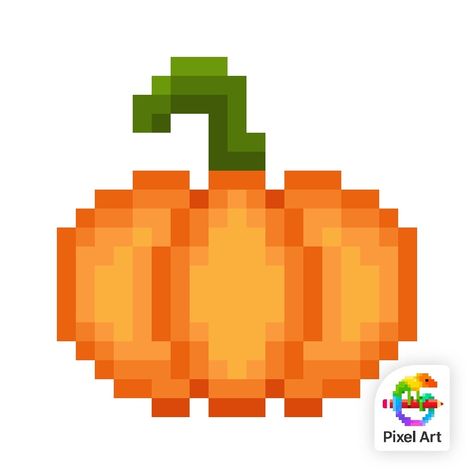 Cute Halloween Pixel Art, Pixel Art Ideas Halloween, Easy Pixel Art Small Halloween, Pumpkin Pearler Bead, Pixel Art Autumn, Autumn Pixel Art, Pixley Art, Pixel Pumpkin, Pumpkin Pixel Art