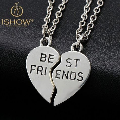 Forever Necklace, Bff Jewelry, Necklace Chain Types, Cheap Necklaces, Heart Shaped Pendant Necklace, Bff Necklaces, Best Friend Jewelry, Best Friend Necklaces, Friend Friendship