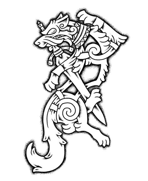 Nordic Wolf, Norse Wolf, Viking Knotwork, Celtic Coloring, Celtic Animals, Norse Design, Celtic Knot Tattoo, Vikings Tattoo, Celtic Ornaments