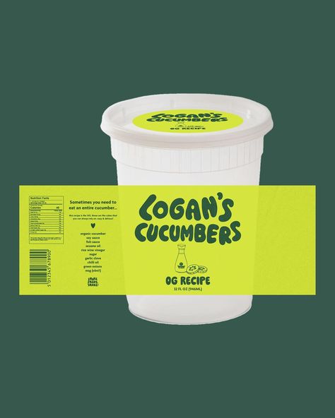 Sometimes you need to design a whole brand… I’ve been loving @logansfewd cucumber salad reels and I thought I’d design packaging for his cucumber salad recipes 🥒🍣 Logan is also a fellow Ottawa citizen!🇨🇦😆 Which flavour would you like to try?? Part 1/2 Shoutout to @sara.and.misc for inspiration <3 #design #graphicdesign #illustration #illustrationartists #logodesigner #tdkpeepshow #tdktuesdays #customtypography #loganscucumbersalad #cucumber #cucumbersalad #korean #koreanfood Logansfewd Cucumber, Salad Reels, Cucumber Salad Recipes, D Design, Cucumber Recipes Salad, Rice Wine Vinegar, Design Packaging, Cucumber Salad, Fish Sauce