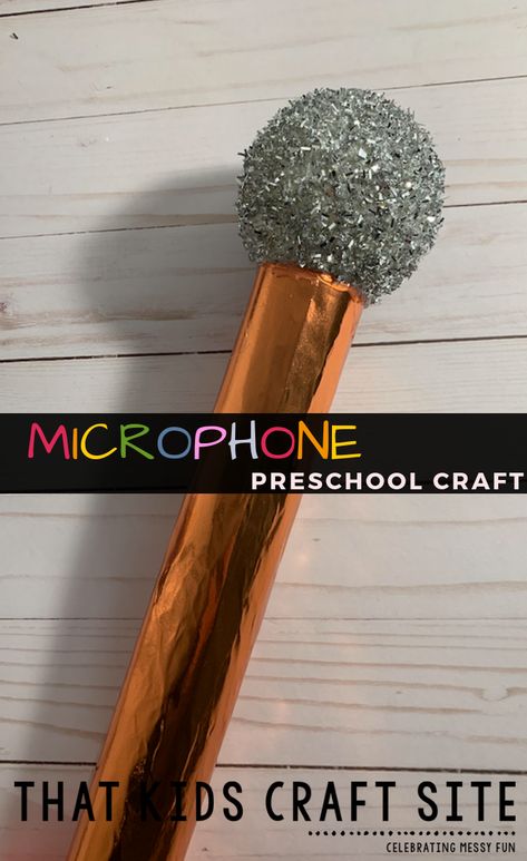 Microphone Craft for Preschoolers - a Handprint Craft for Kids - ThatKidsCraftSite.com Diy Fake Microphone, Microphone Craft For Kids, Hollywood Crafts, Microphone Craft, Preschool Dramatic Play, Diy Microphone, Teaching Theatre, Craft For Preschoolers, School 2021