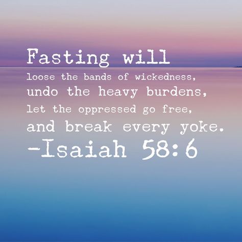 Fasting Quotes, Isaiah 58, Fast And Pray, Fast Quotes, Prayer And Fasting, Bible Study Notes, Bible Teachings, Prayer Scriptures, Bible Knowledge