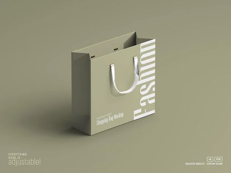 Shopping Bag Mockup, Branded Shopping Bags, Shopping Bag Design, Paper Bag Design, Perspective View, Cosmetics Mockup, Skincare Packaging, Ecommerce Design, Minimal Space