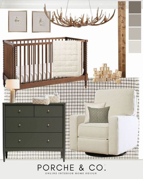 Moody Boy Nursery, Western Boy Nursery, Vintage Baby Boy Nursery, Vintage Nursery Boy, Green Nursery Boy, Nursery Guest Room, Kids Rooms Inspo, Classic Nursery, Vintage Baby Boys