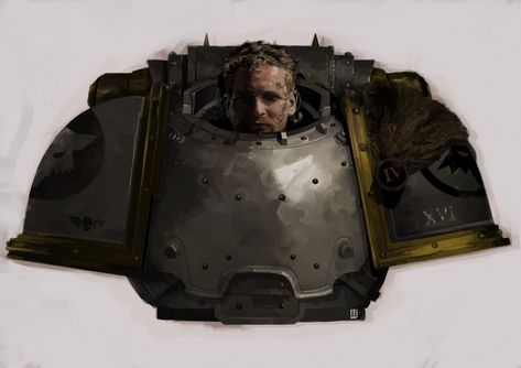 ArtStation - Hastur Sejanus, Captain of the 4th Company of The Luna Wolves Space Marine Legion (Commission piece), Daniel Irwin Luna Wolves, Chest Plate, Sons Of Horus, Sci-fi Armor, The Horus Heresy, Warhammer 40k Art, Warhammer Models, Warhammer 30k, Warhammer Art