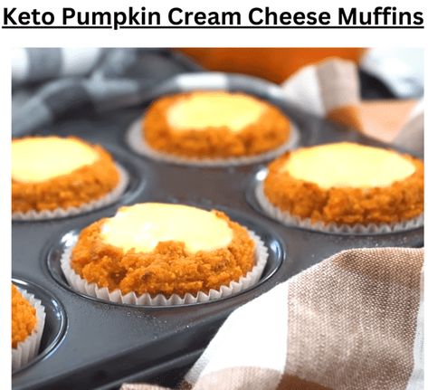 Keto Pumpkin Cream Cheese Muffins - EASY KETO RECIPES Keto Pumpkin Cream Cheese Muffins, Keto Pumpkin Cream Cheese, Low Carb Pumpkin Muffins, Keto Gingerbread, Keto Reset, Pumpkin Cheesecake Muffins, Bowls Recipes, Keto Muffins, Muffins Easy