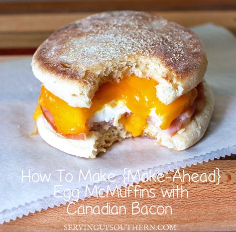 How To Make {Make-Ahead} Egg McMuffins Whoopie Pie Pan, Baked Ham With Pineapple, Raisin Bran Muffins, Camping Food Make Ahead, Raisin Bran, Egg Mcmuffin, Breakfast Muffin, Sausage Bake, Easy Brunch Recipes