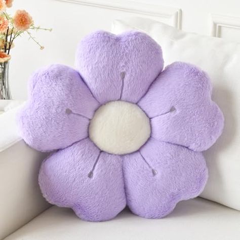 Lavender Bedroom Decor, Flower Shaped Pillow, Floor Seating Cushions, Daisy Pillow, Flower Pillows, Floor Flower, Flower Plush, Purple Room Decor, Daisy Pillows