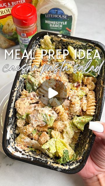 Mallory Austin | Food Blogger on Instagram: "Meal prep Caesar Pasta Salad! Comment CAESAR to get this recipe sent directly to your inbox or click the link in my bio. 

Btw - pro tip is leaving out the croutons too so they don’t get soggy. 

This easy lunch idea is quick to throw together and seriously one of the best lunches. This Caesar pasta salad is hearty and indulgent but still fresh and crunchy. If you want to make it lighter, use yogurt based dressings and swap the pasta for protein pasta. 

#caesarsalad #caesarpastasalad #easylunch #mealprepideas #easymealideas #easymealsforbusypeople #mealprep" Pasta Chicken Salad Recipes, Chicken Lunch Prep, Lower Cholesterol Recipes, Salad Lunch Box, Easy Lunch Idea, Caesar Pasta Salad, Caesar Pasta, Costco Meals, Chicken Lunch