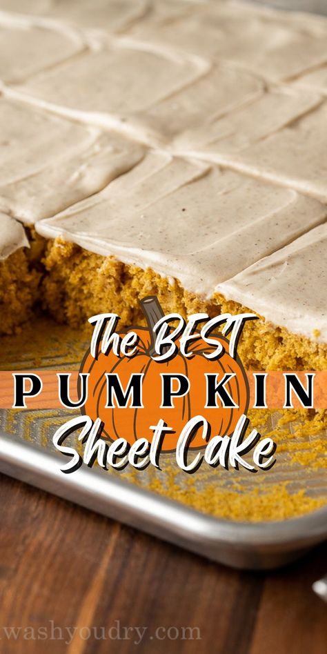 Pumpkin Mug Cake Recipe, Texas Sheet Cake Recipe, Sheet Cake Recipe, Pumpkin Sheet Cake, Cream Cheese Frosting Cake, Cooking The Perfect Steak, Cream Cheese Topping, Pumpkin Cake Recipes, Pumpkin Pie Bars