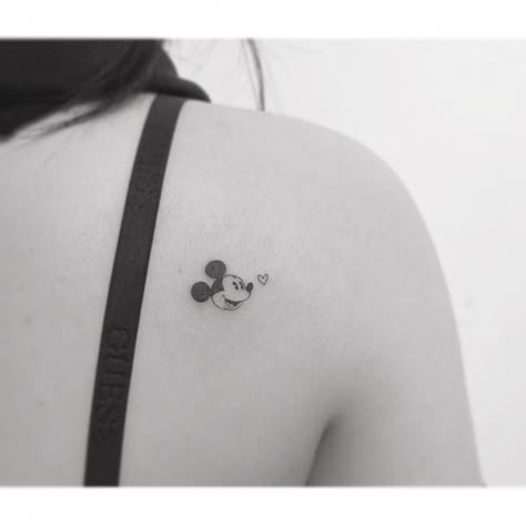 Tiny Tattoo Ideas For Women, Tiny Disney Tattoo, Playground Tattoo, Tiny Tattoo Ideas, Symbol For Family Tattoo, Mouse Tattoo, Mickey Tattoo, Mickey Mouse Tattoo, Baby Name Tattoos